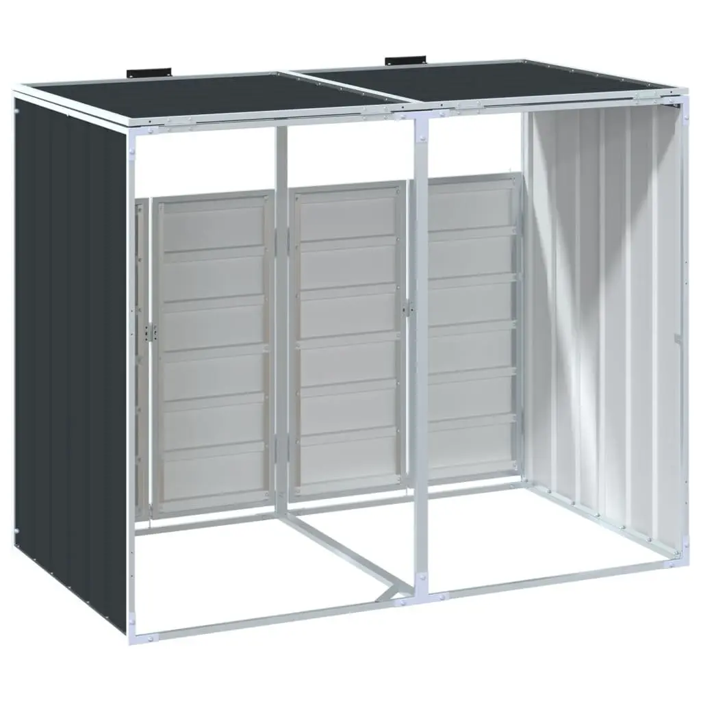 Wheelie Bin Storage Double Bins Garden Waste Container Enclosure Anthracite 144 x 81 x 113 cm