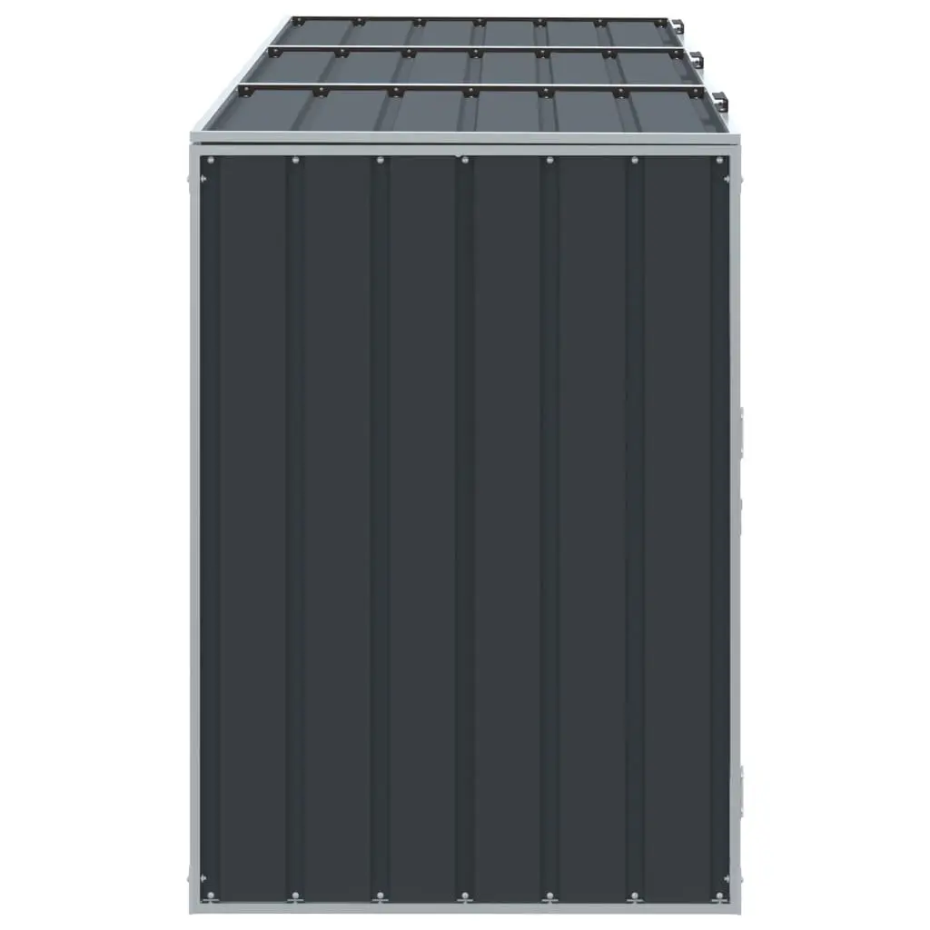 Wheelie Bin Storage Triple Bins Anthracite 216x81x115 cm Steel Garden