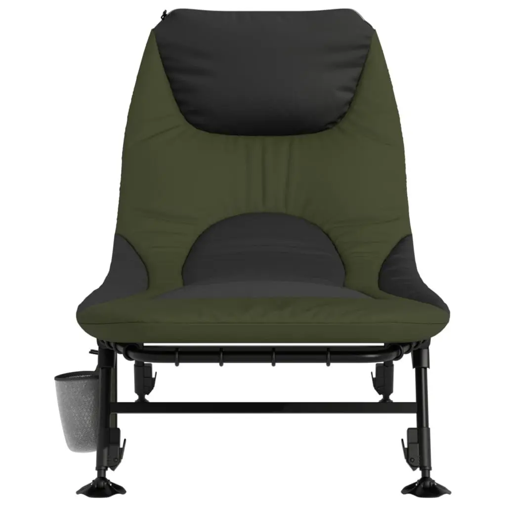 Fishing Bed Lounger Outdoor Adjustable Backrest Green Foldable with Mud Legs