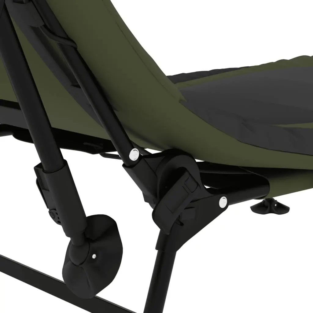 Fishing Bed Lounger Outdoor Adjustable Backrest Green Foldable with Mud Legs