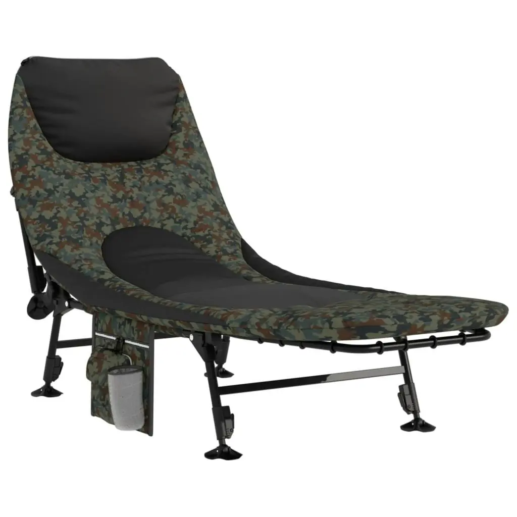 Foldable Fishing Bed Adjustable Mud Legs Camping Outdoor Furniture Camouflage