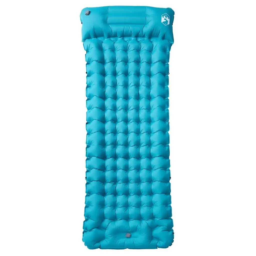 Self Inflating Camping Mattress 1-Person with Pillow Blue