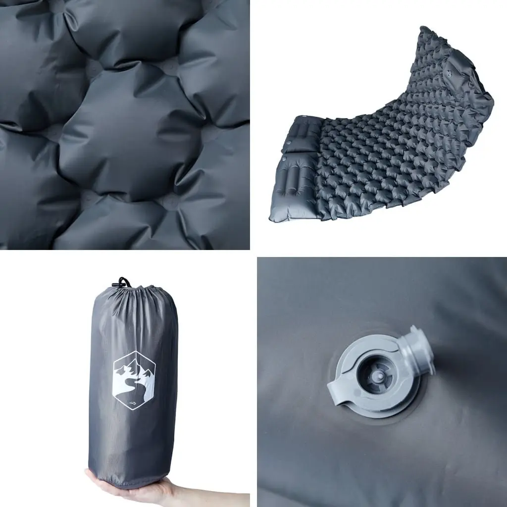 Self Inflating Camping Mattress 2 Person Double Air Bed 8.5 cm Thick Grey