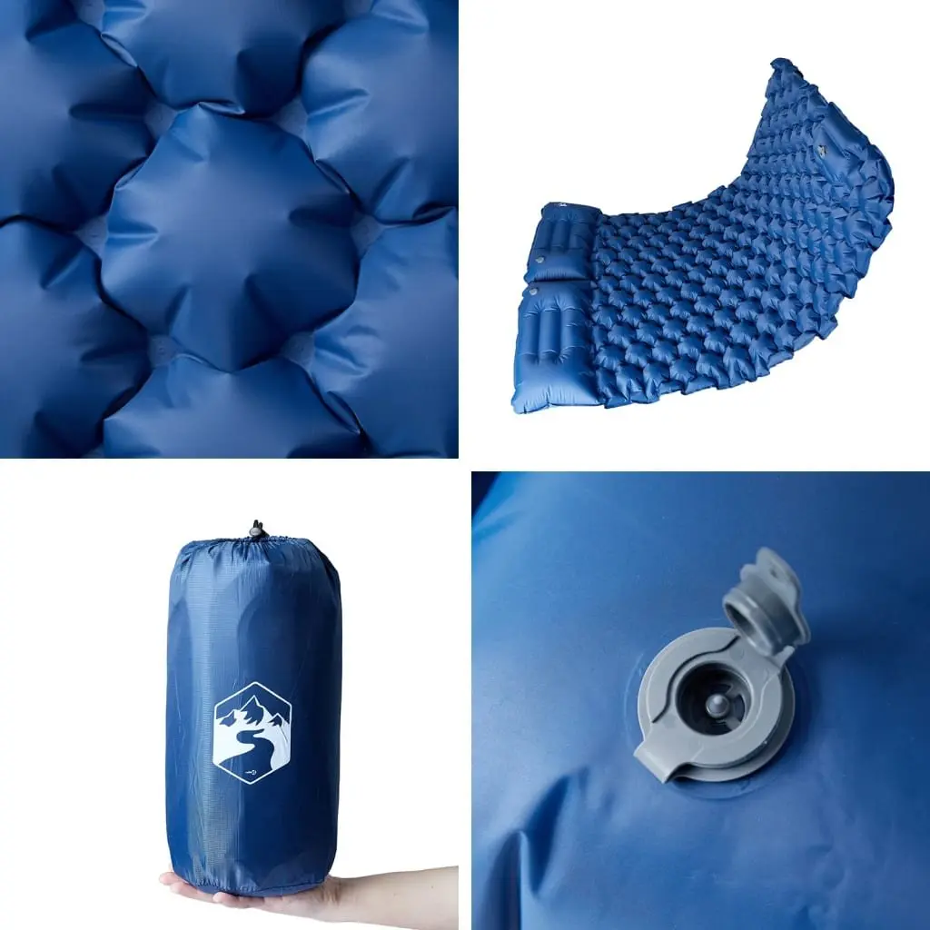 Self Inflating Camping Mattress 2 Person Sleeping Pad 8.5cm Thickness Blue