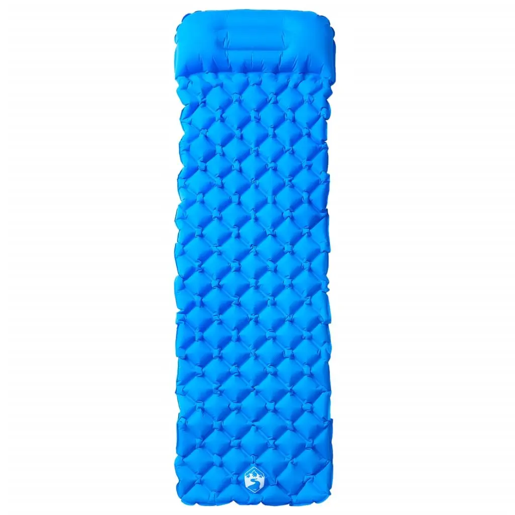Inflatable Camping Mattress Single Person Sleeping Pad 6 cm Thickness Blue