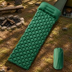 Reliable Inflating Camping Mattress with Pillow - 1-Person