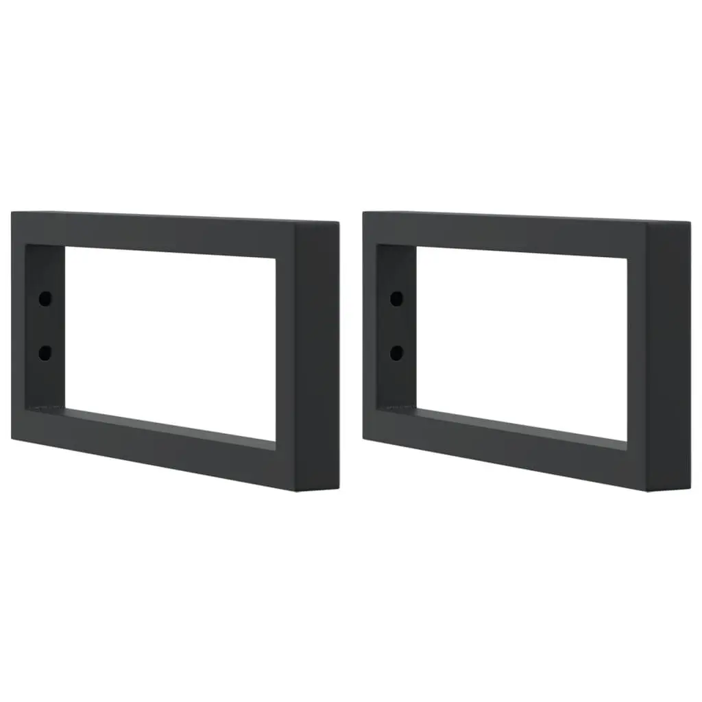 Shelf Brackets for Washbasin Support 2 pcs Black Rectangular Steel Wall Mount