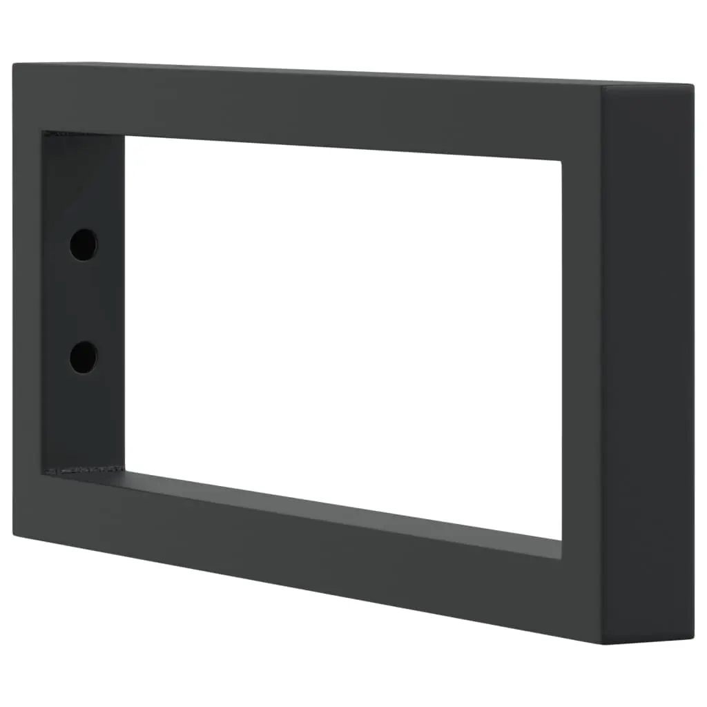 Shelf Brackets for Washbasin Support 2 pcs Black Rectangular Steel Wall Mount