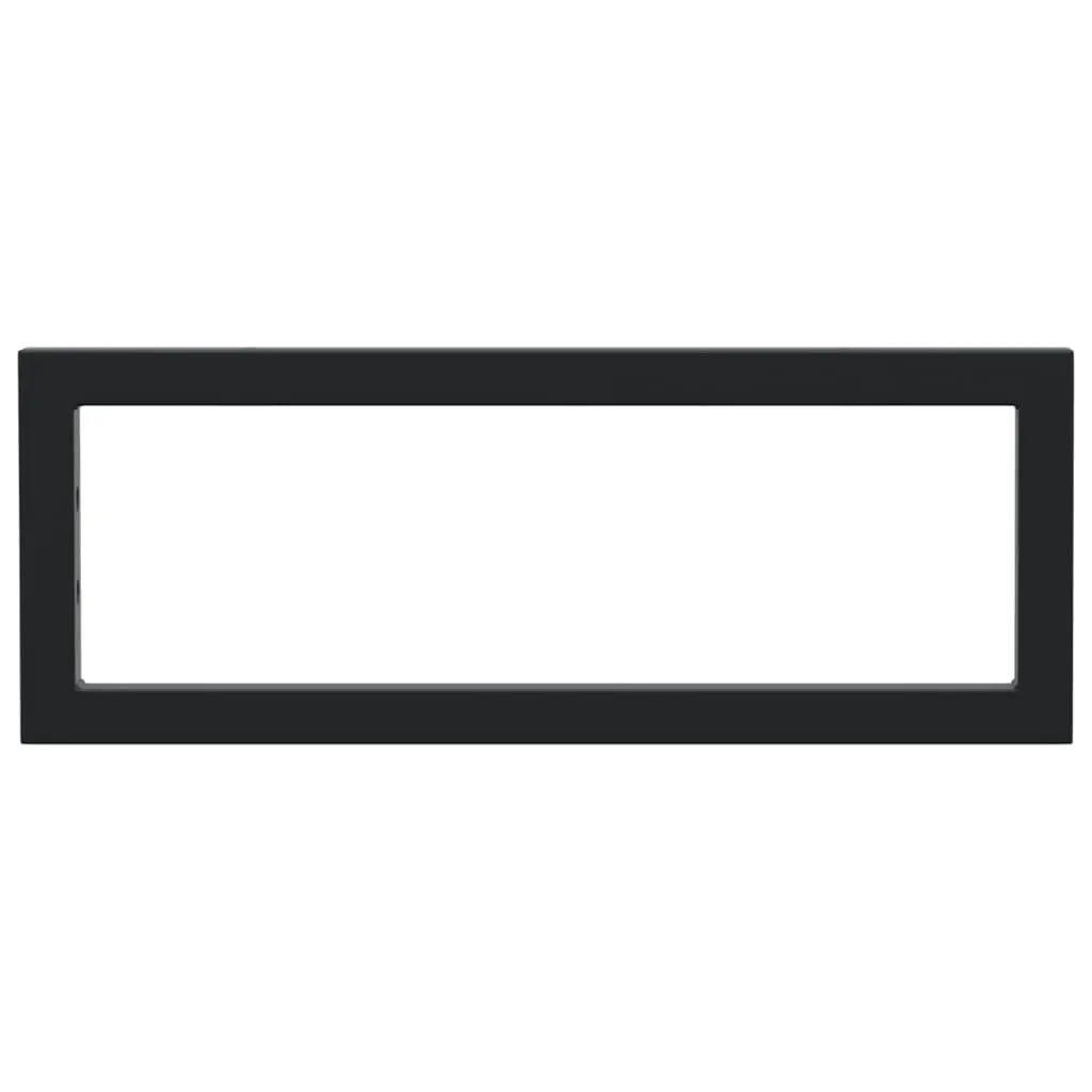 Rectangular Steel Shelf Brackets for Washbasin Wall Mount Storage Support Black 2 Piece
