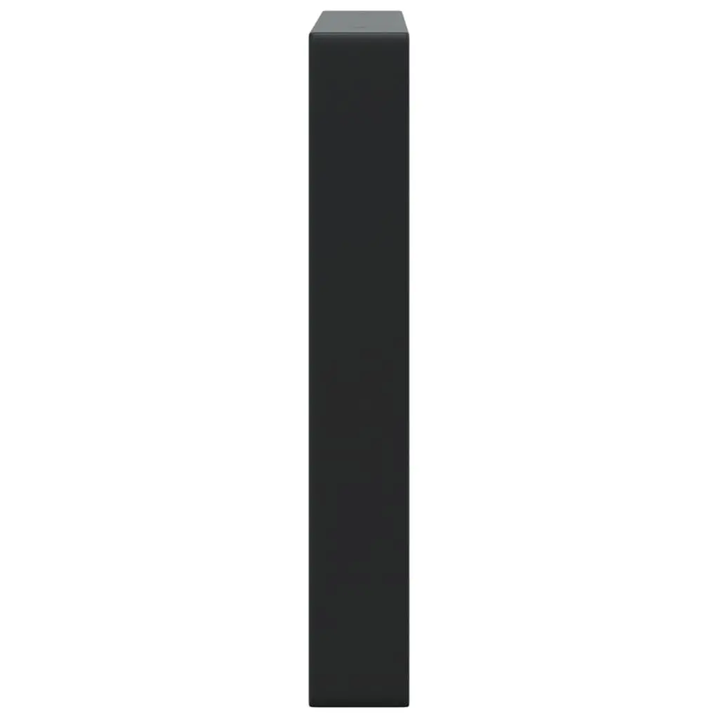 Rectangular Steel Shelf Brackets Black Wall Mount Support 2 Piece