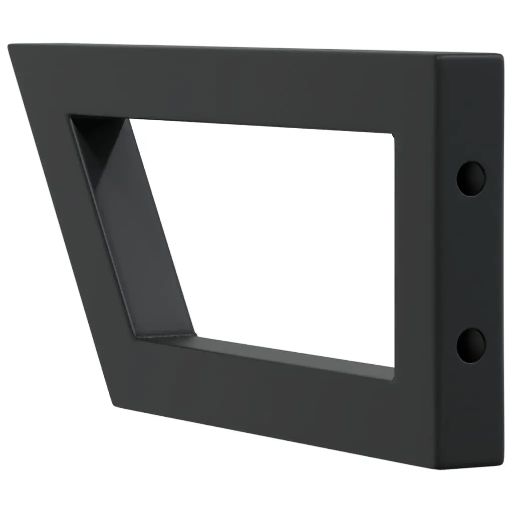 Shelf Brackets for Washbasin Black Trapezium Steel Wall Mount 2 Piece