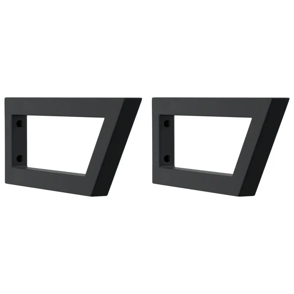 Shelf Brackets for Washbasin Trapezium Steel Wall Mount Storage 2 pcs Black