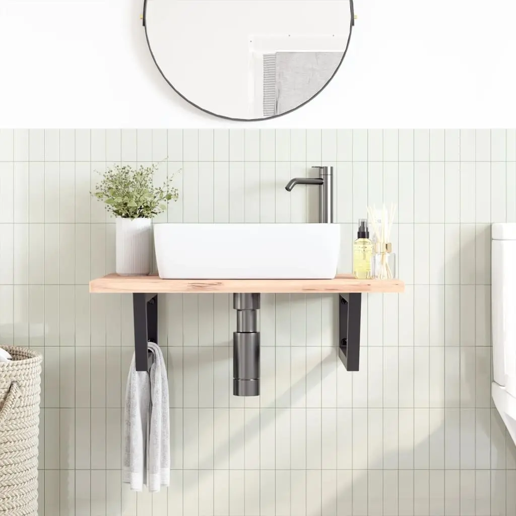 Shelf Brackets for Washbasin Trapezium Steel Wall Mount Storage 2 pcs Black