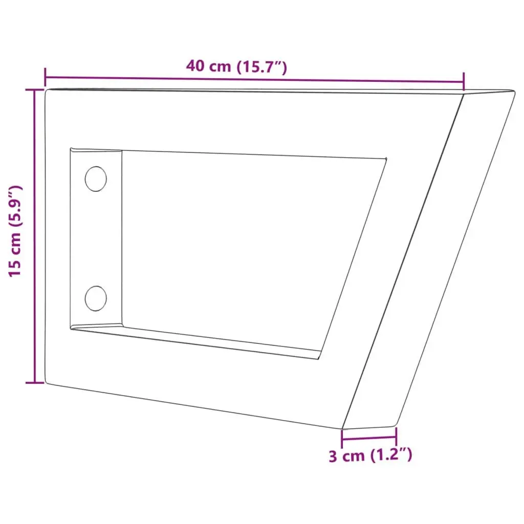 Shelf Brackets for Washbasin Trapezium Steel Wall Mount Storage 2 pcs Black