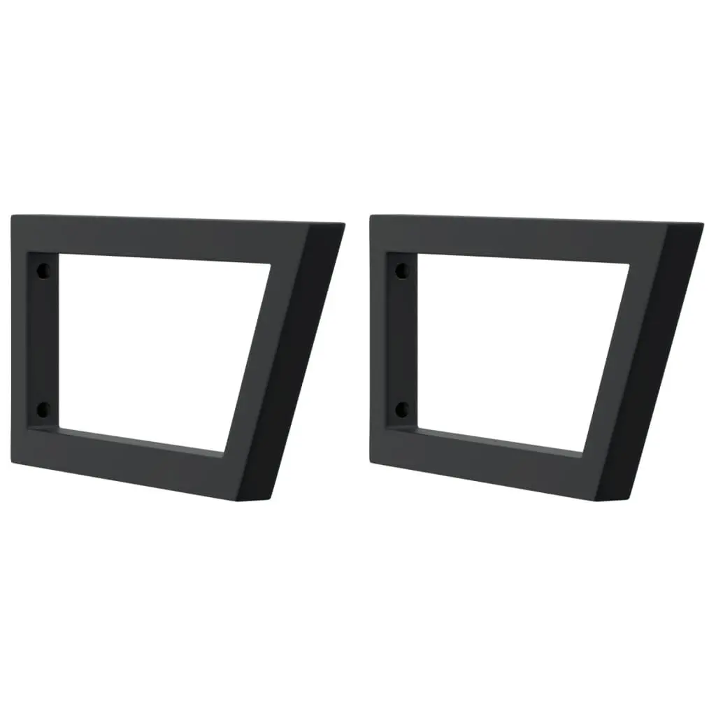 Shelf Brackets for Washbasin Trapezium Steel Wall Mount Support 2 pcs Black