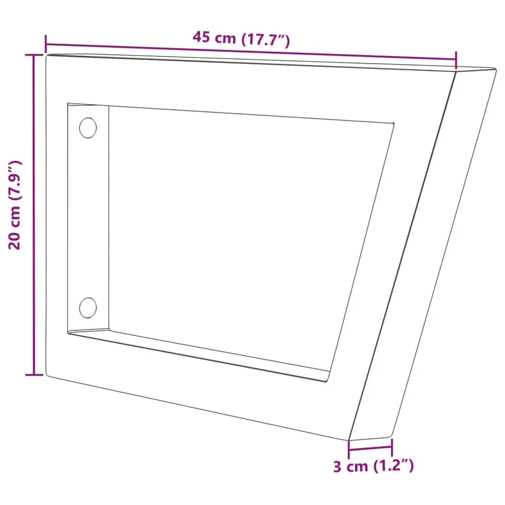 Shelf Brackets for Washbasin Trapezium Steel Wall Mount Support 2 pcs Black