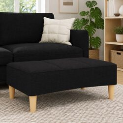 Versatile Black Fabric Footstool for Added Comfort