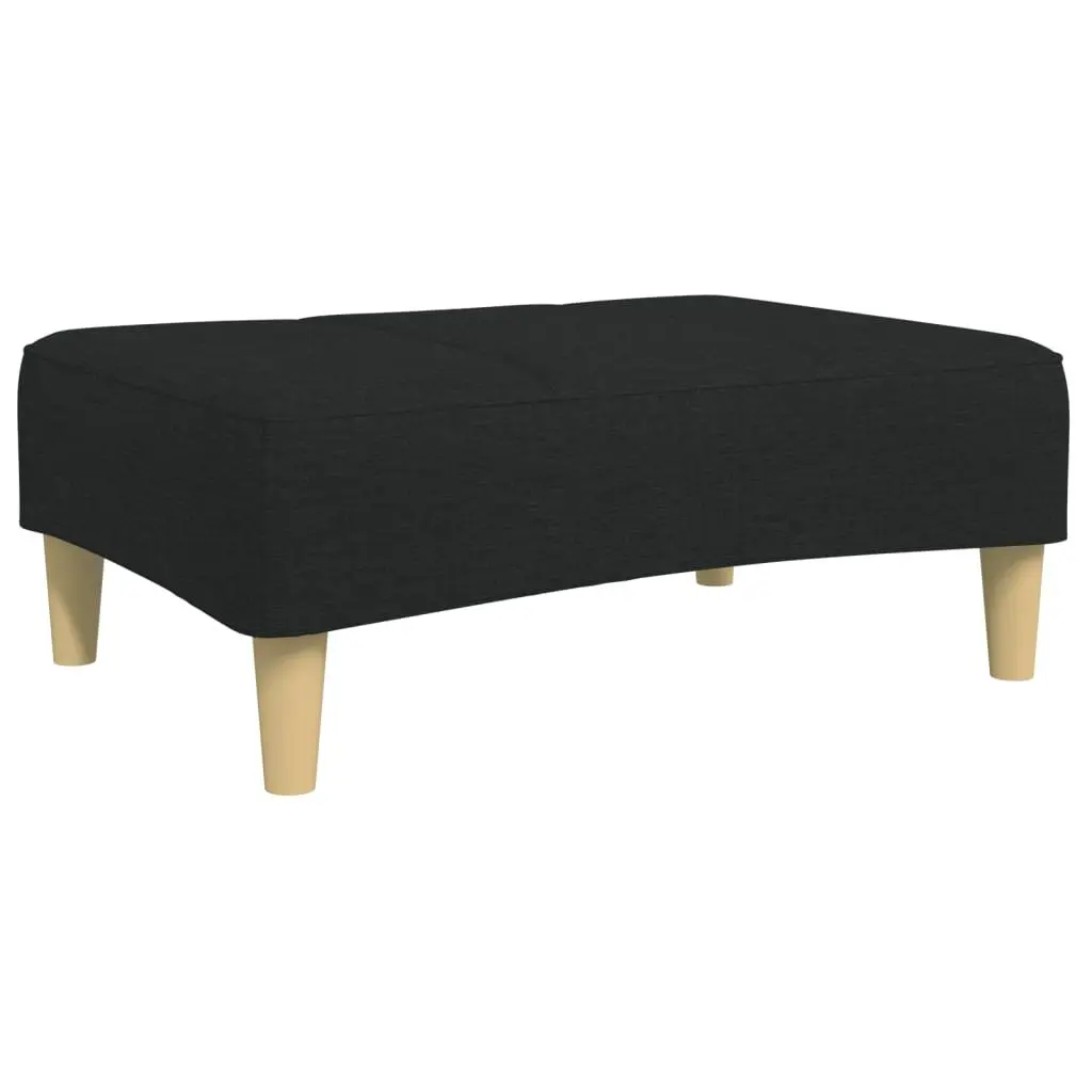 Ottoman Footstool Foot Rest Living Room 77 x 55 x 31 cm Black Fabric