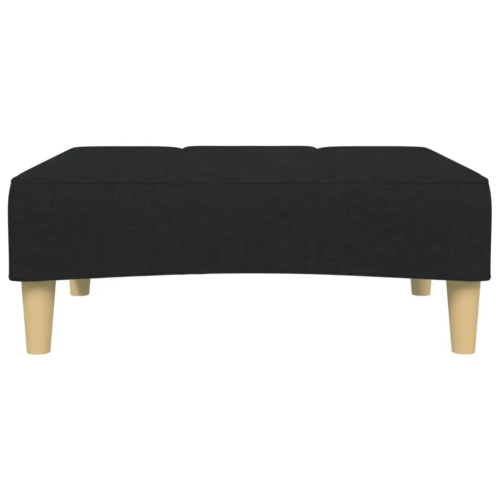 Ottoman Footstool Foot Rest Living Room 77 x 55 x 31 cm Black Fabric