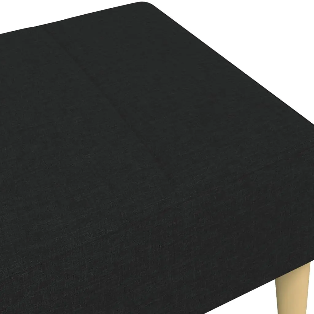 Ottoman Footstool Foot Rest Living Room 77 x 55 x 31 cm Black Fabric