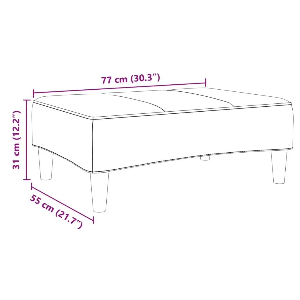 Ottoman Footstool Foot Rest Living Room 77 x 55 x 31 cm Black Fabric