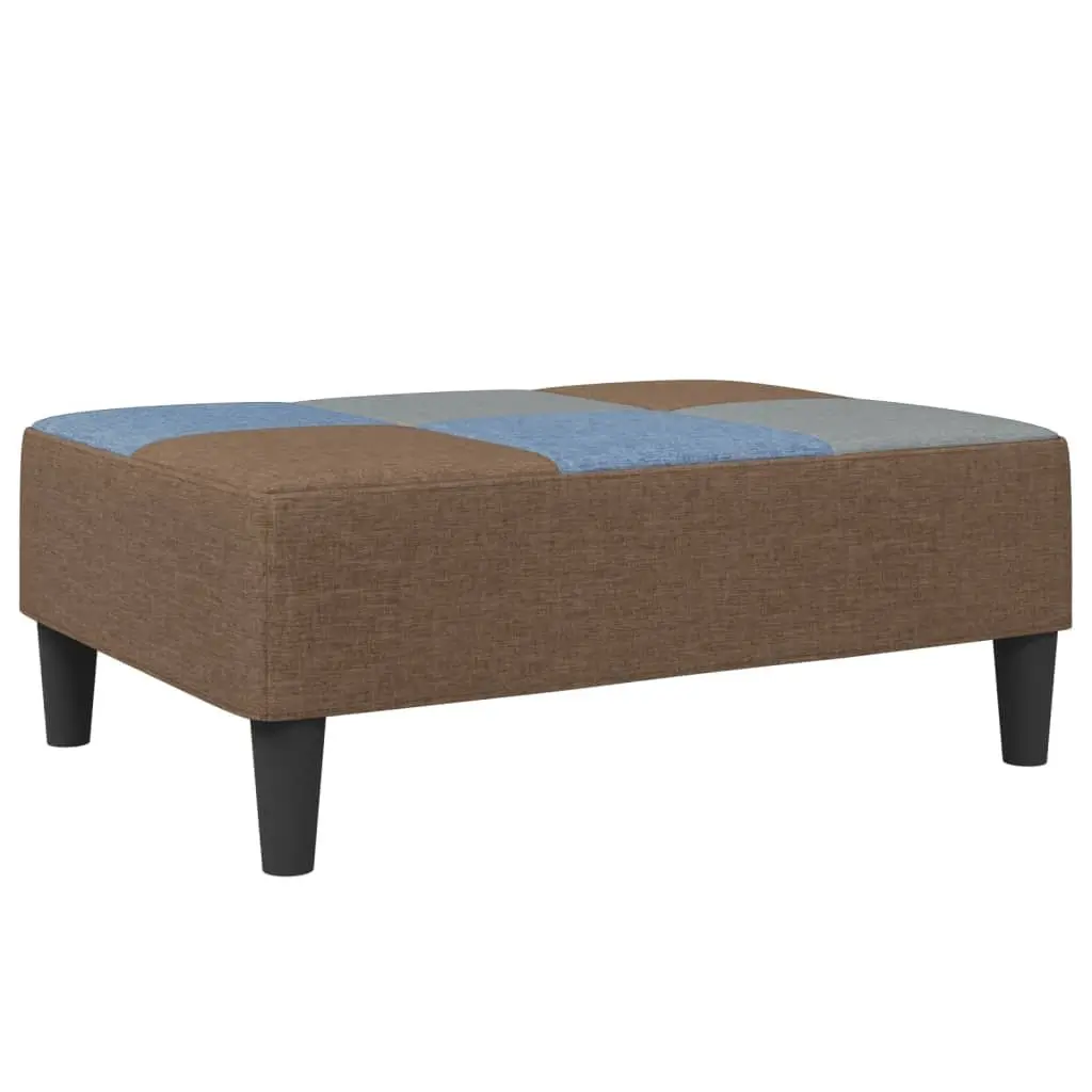 Ottoman Footstool Multicolour Fabric Footrest Living Room Seat 77 x 55 x 31 cm