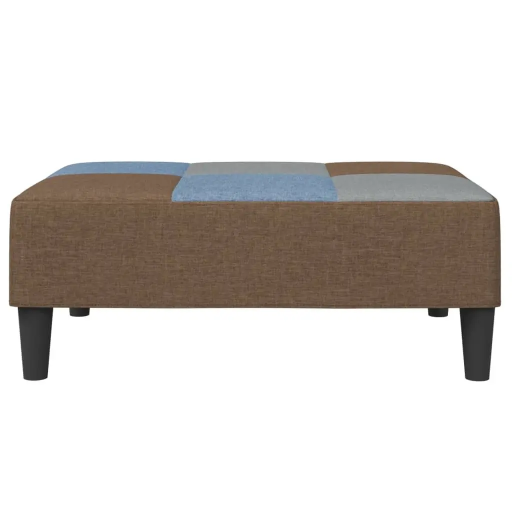 Ottoman Footstool Multicolour Fabric Footrest Living Room Seat 77 x 55 x 31 cm