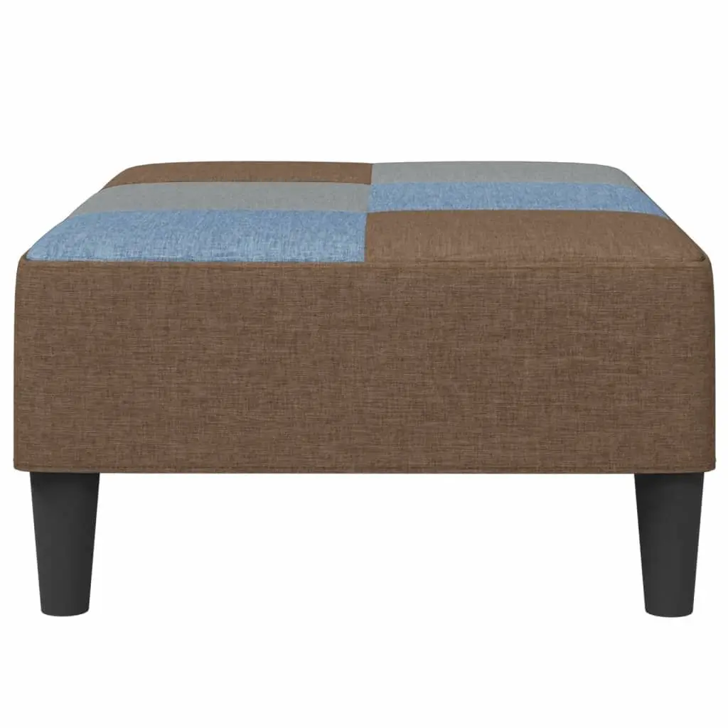 Ottoman Footstool Multicolour Fabric Footrest Living Room Seat 77 x 55 x 31 cm