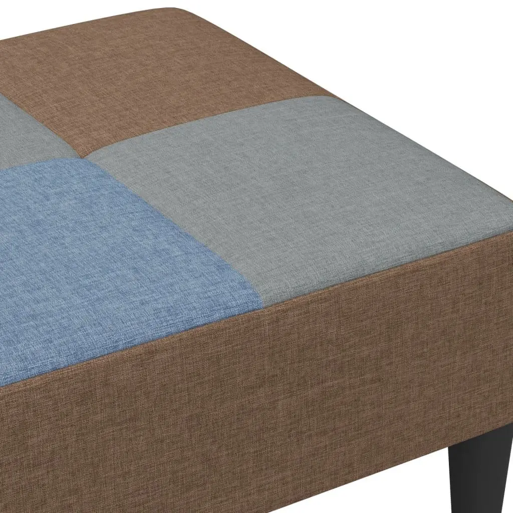 Ottoman Footstool Multicolour Fabric Footrest Living Room Seat 77 x 55 x 31 cm