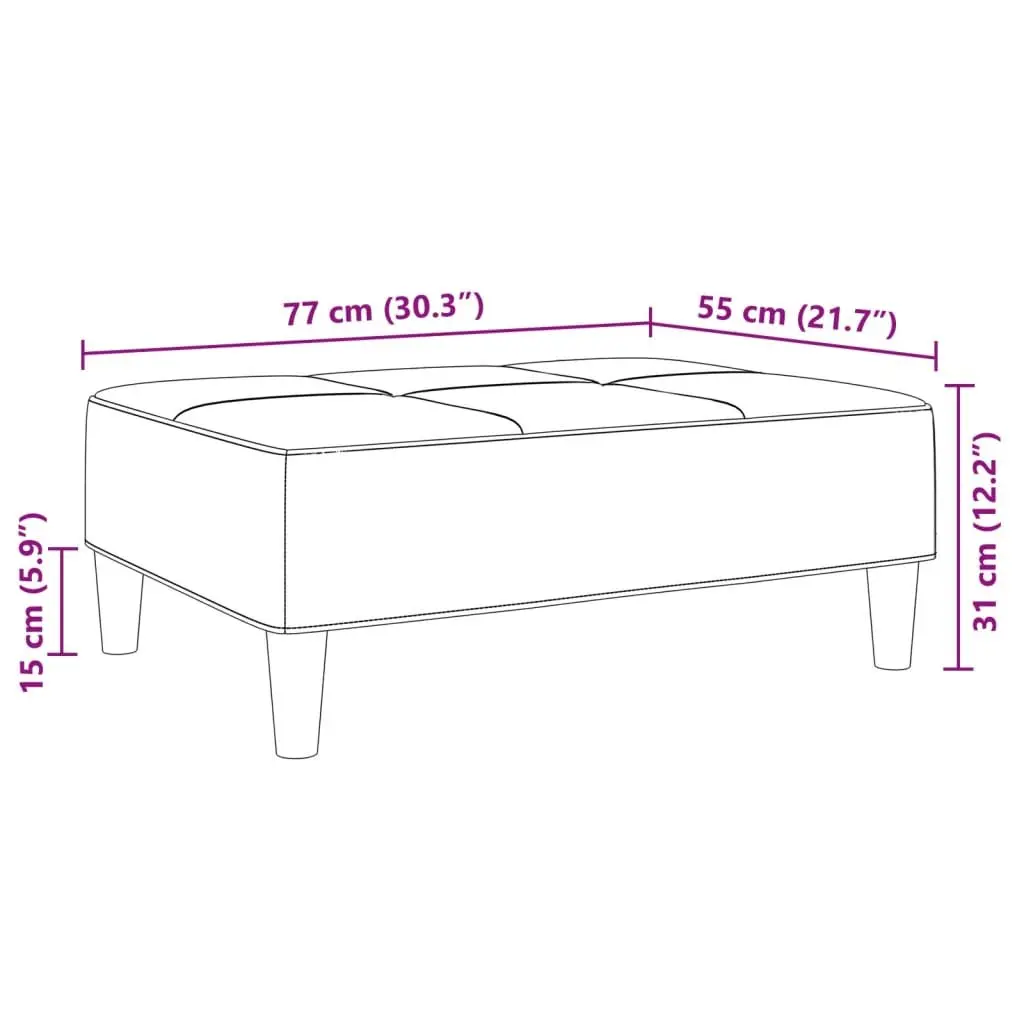 Ottoman Footstool Multicolour Fabric Footrest Living Room Seat 77 x 55 x 31 cm
