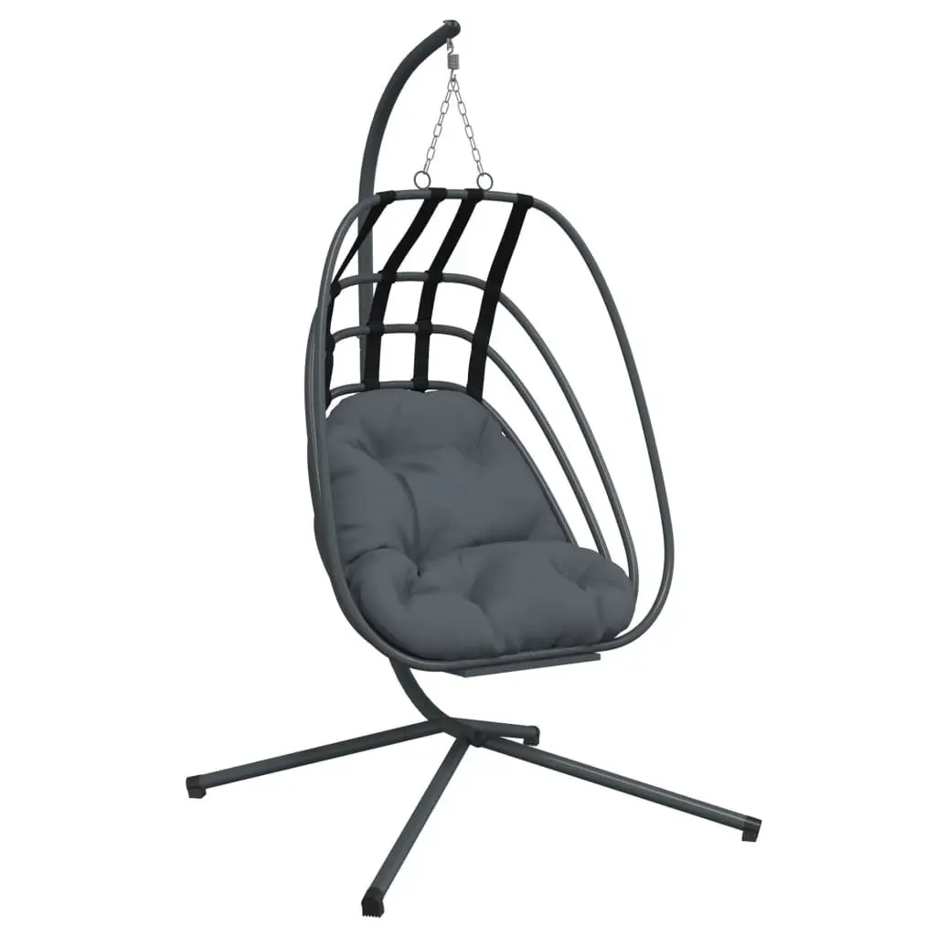 Hanging Egg Chair with Stand Outdoor Swing Anthracite
