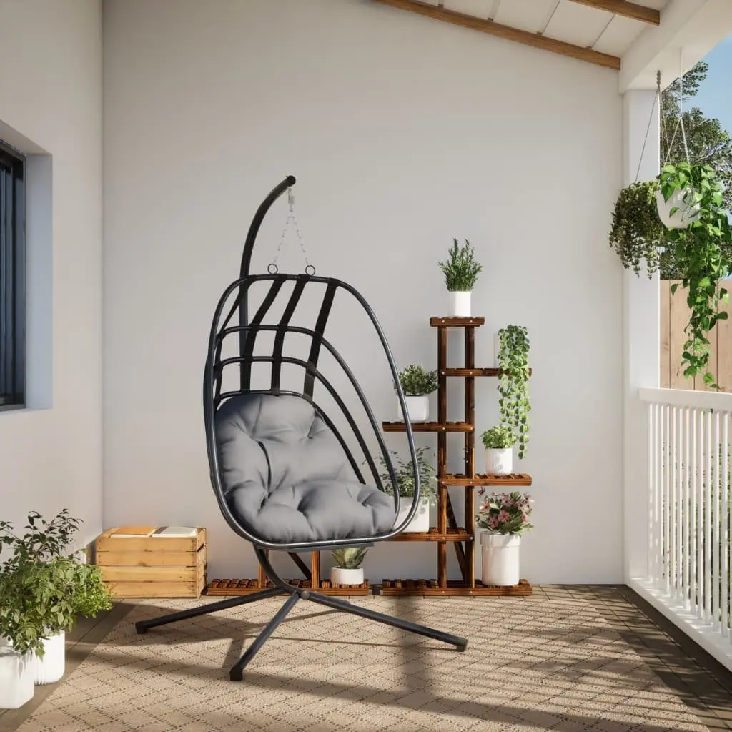 Hanging Egg Chair with Stand Outdoor Swing Anthracite