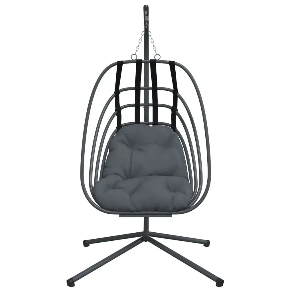 Hanging Egg Chair with Stand Outdoor Swing Anthracite
