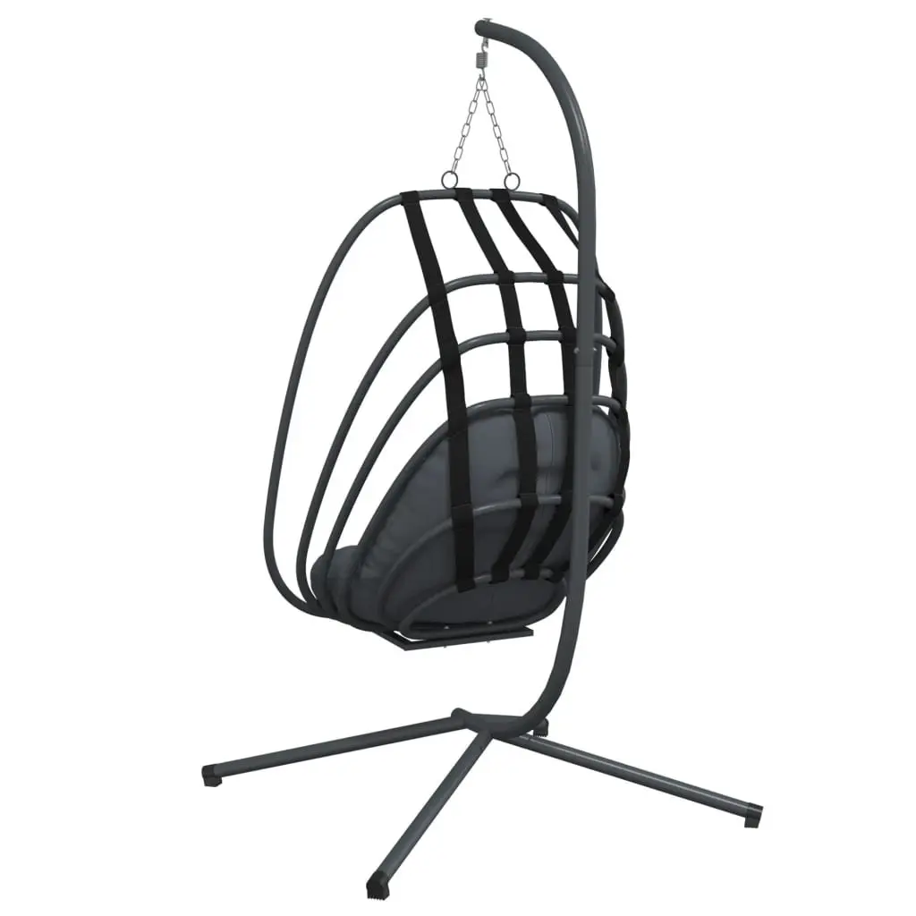 Hanging Egg Chair with Stand Outdoor Swing Anthracite