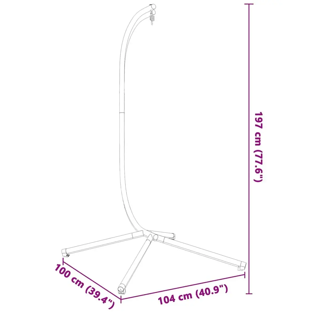 Hanging Egg Chair Stand Steel Frame Outdoor Support Anthracite