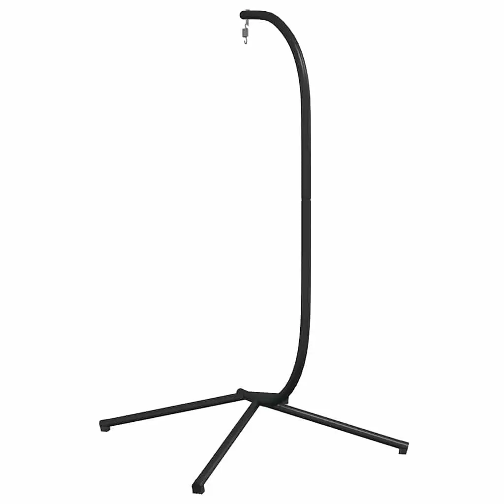 Outdoor Swing Chair Frame Steel Black Portable Stand for Hanging Basket