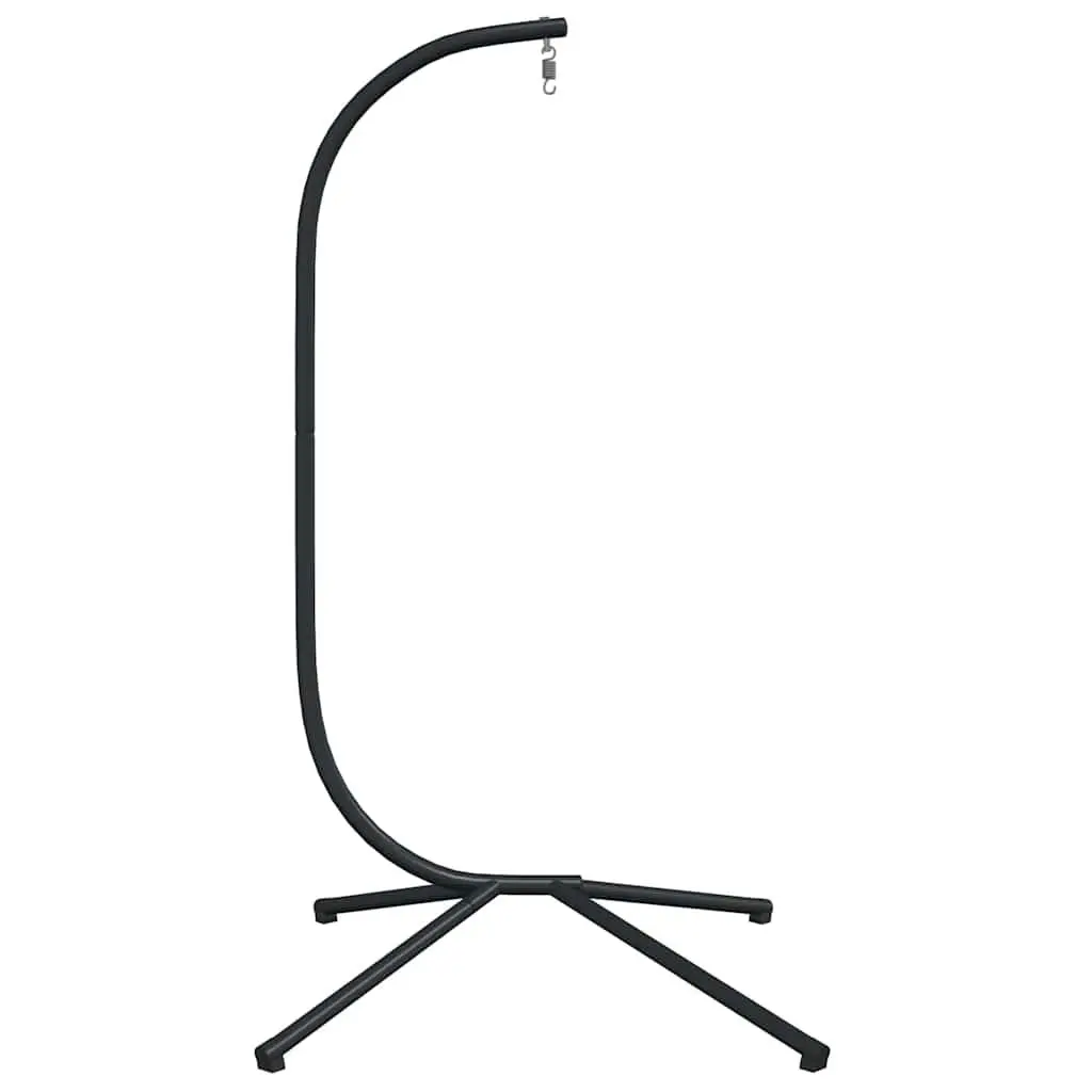 Outdoor Swing Chair Frame Steel Black Portable Stand for Hanging Basket