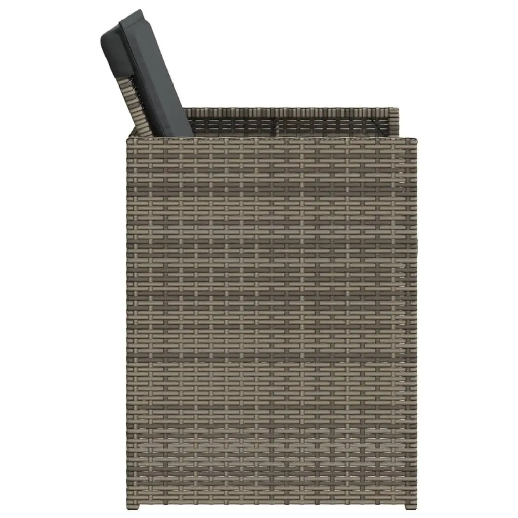 Outdoor Chairs 4pcs Garden Seating with Cushions Grey Poly Rattan Patio