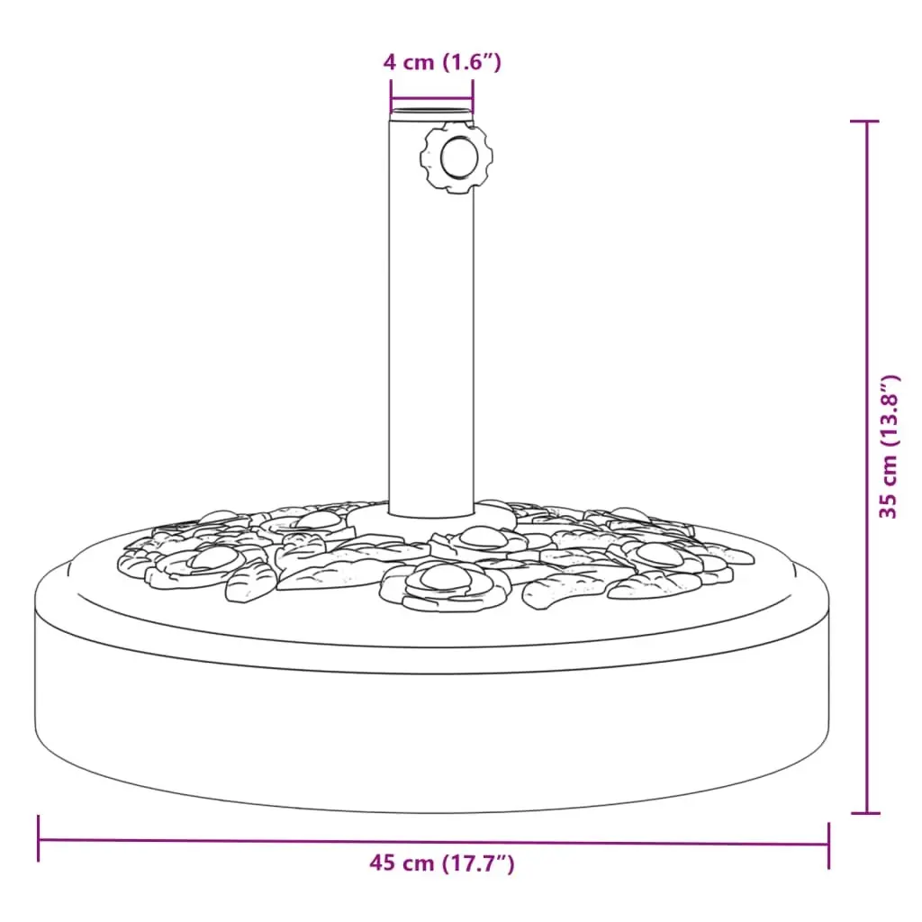 Parasol Base Umbrella Stand 25kg Stable Concrete Black