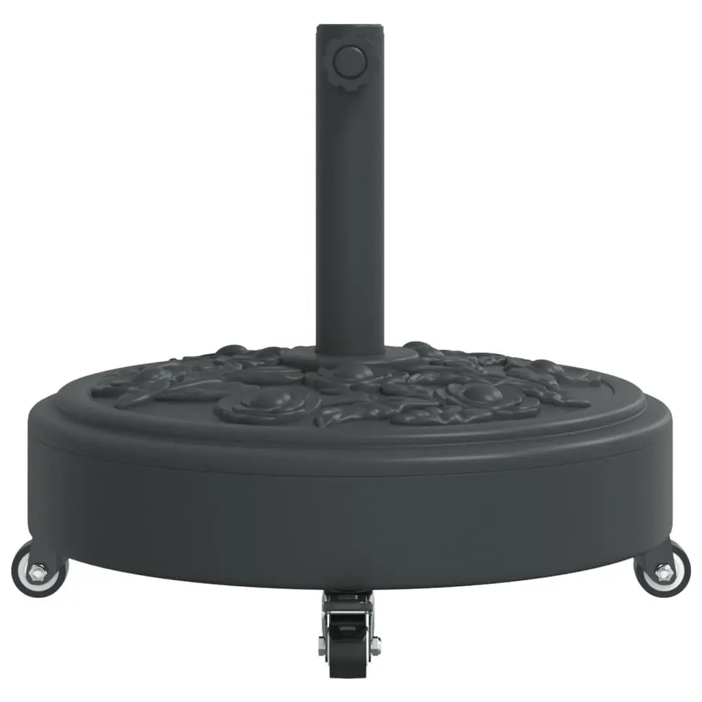 Parasol Base for 38mm 48mm Poles Black Outdoor with Lockable Wheels