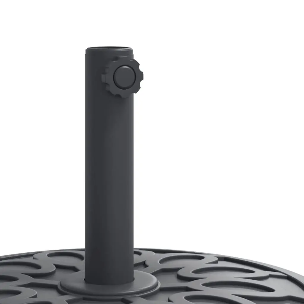 Round Parasol Base Umbrella Stand 12kg Ø38 Ø48mm Pole Adapter Black