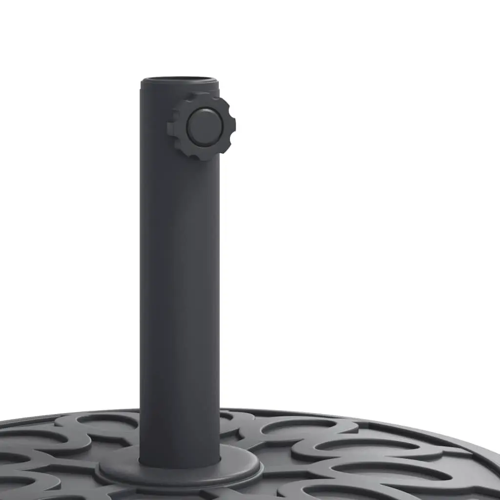 Round Parasol Base with Lockable Wheels for 38mm 48mm Poles Black