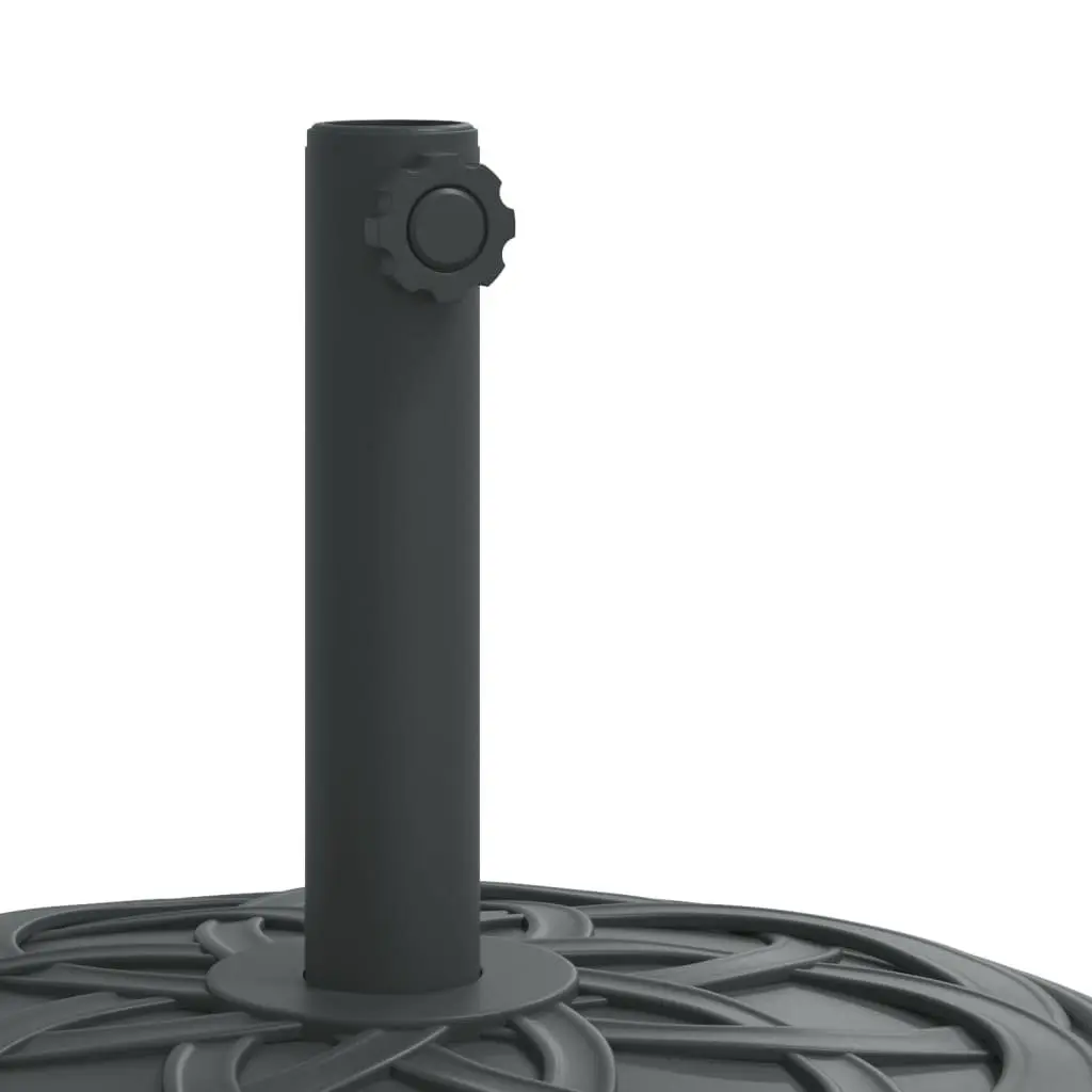 Parasol Base Outdoor Umbrella Stand Round Black with Lockable Castors