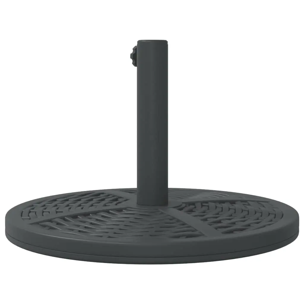 Parasol Base Outdoor Umbrella Stand 12kg Round Black Plastic Concrete for 38mm 48mm Poles