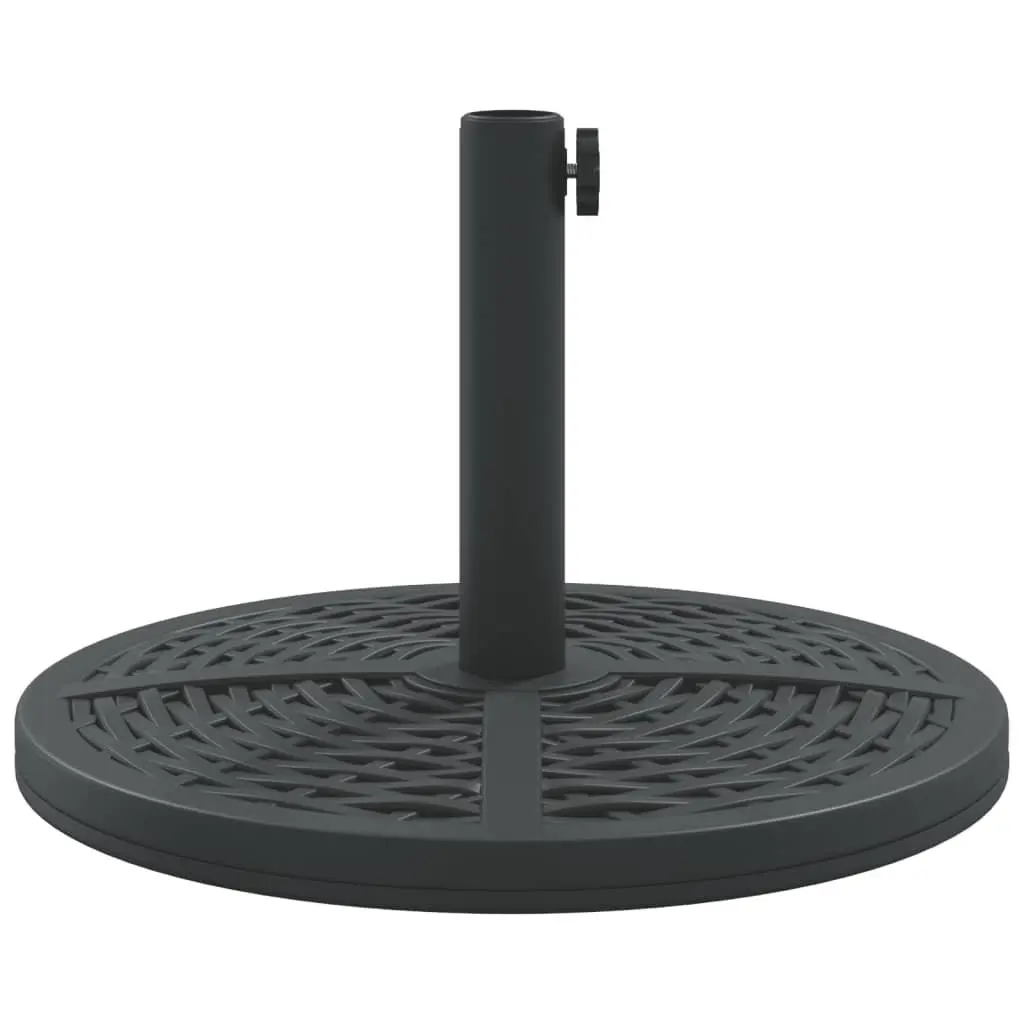 Parasol Base Outdoor Umbrella Stand 12kg Round Black Plastic Concrete for 38mm 48mm Poles