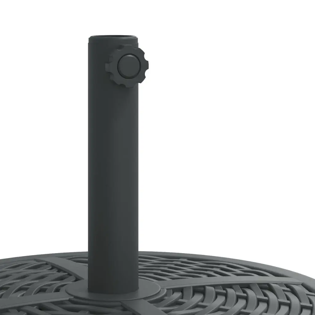 Parasol Base Outdoor Umbrella Stand 12kg Round Black Plastic Concrete for 38mm 48mm Poles