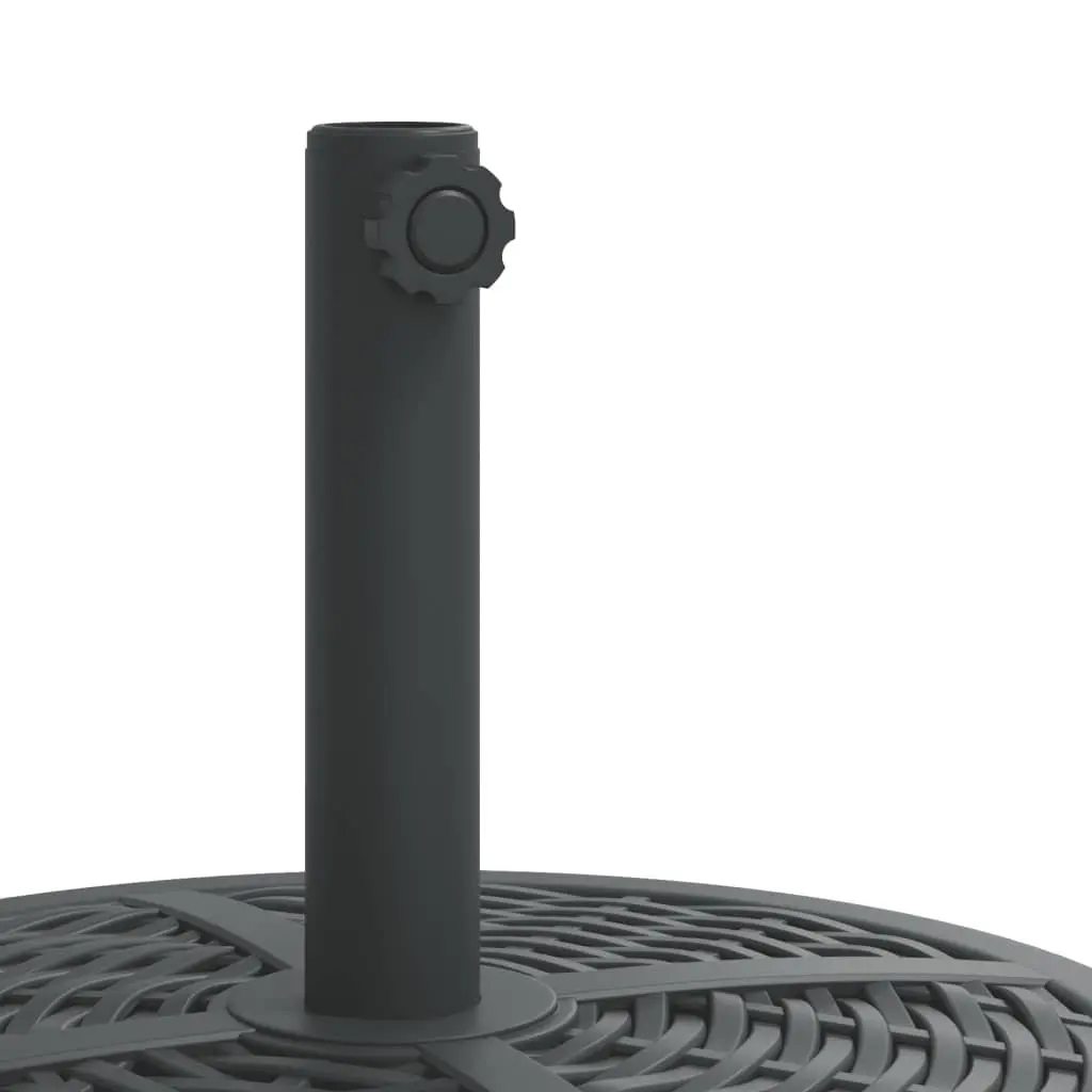 Parasol Base Outdoor Umbrella Stand 27kg Round Black with Lockable Castors