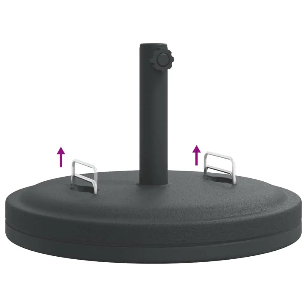 Round Parasol Base 25 kg Outdoor Umbrella Stand Black