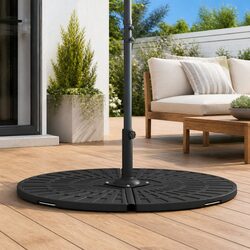Parasol Base Weight 14kg with Handle for Cross Stand Umbrella Black