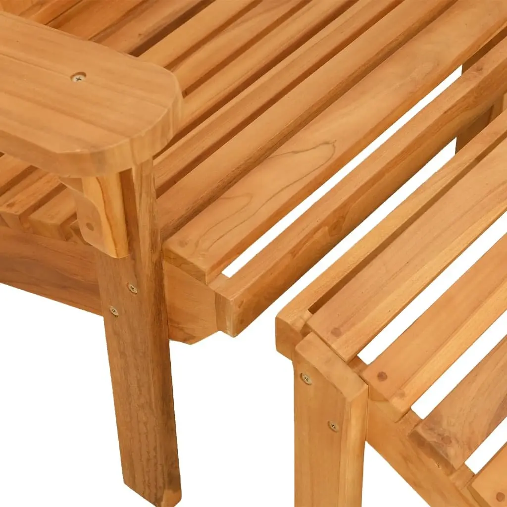 Adirondack Chair with Footrest Outdoor Relaxation Teak Wood Brown
